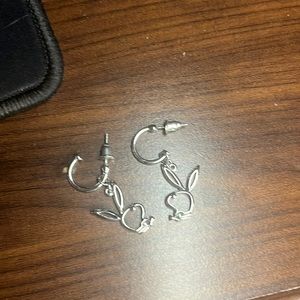 Playboy silver hoops